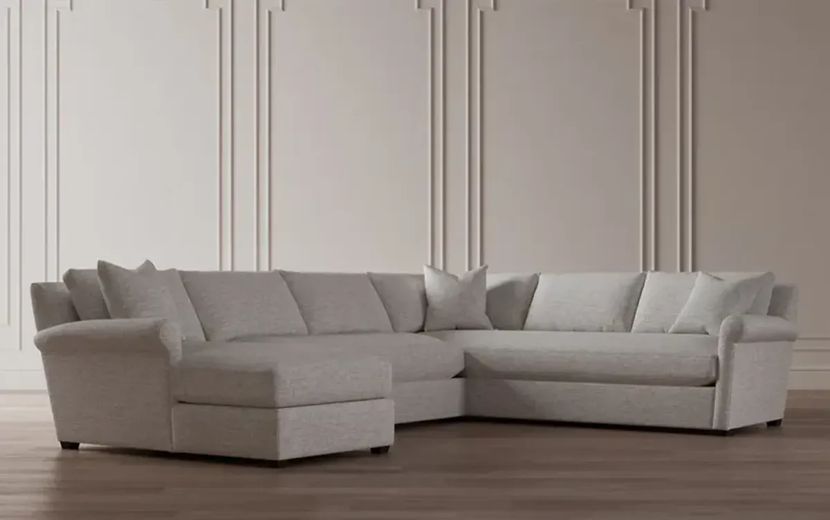 Ameerah Wheat Velvet U-Chaise Sectional - Left Chaise - 138"