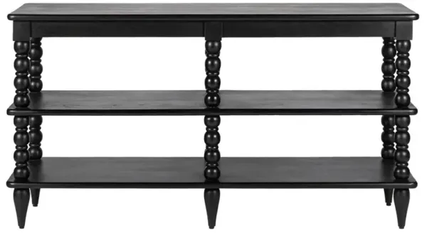 Thomas Updated Traditional Black Wood Spindle Wide Bookcase