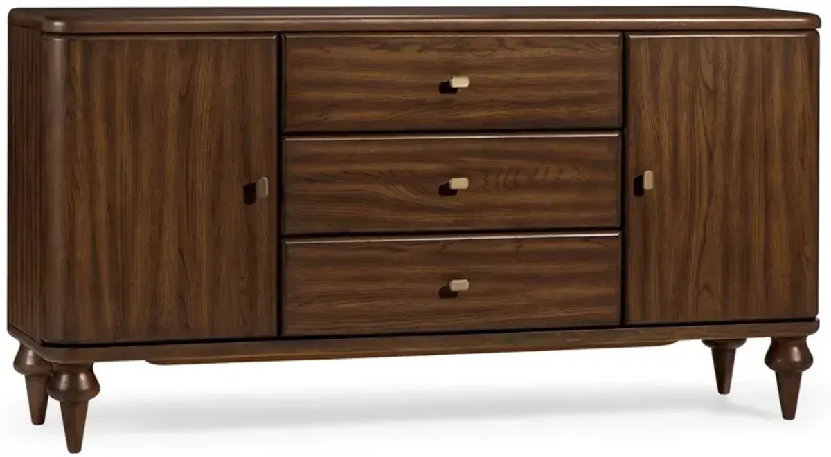 Luca Updated Traditional Brown Oak Sideboard