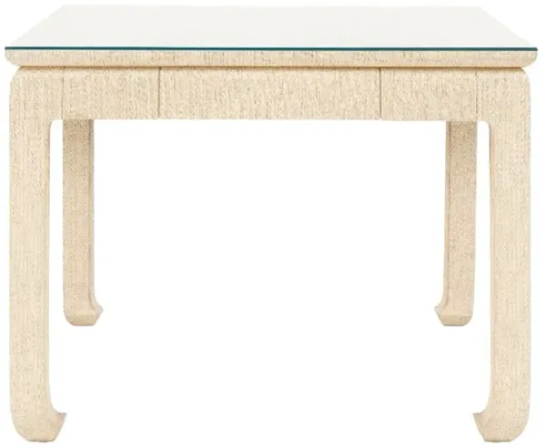 Bethany Coastal Beach Natural Grasscloth Wood Game Table - 38"