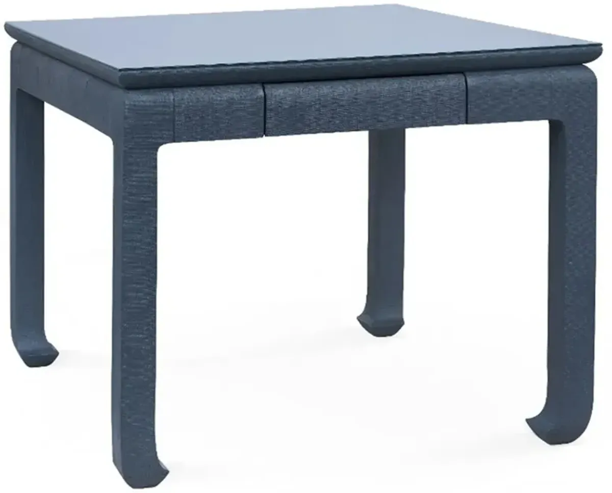 Bethany Coastal Beach Blue Linen Wood Game Table - 38"