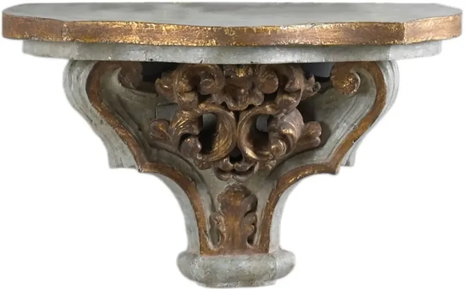 Eulalia Updated Traditional Gold Bracket Wall Shelf