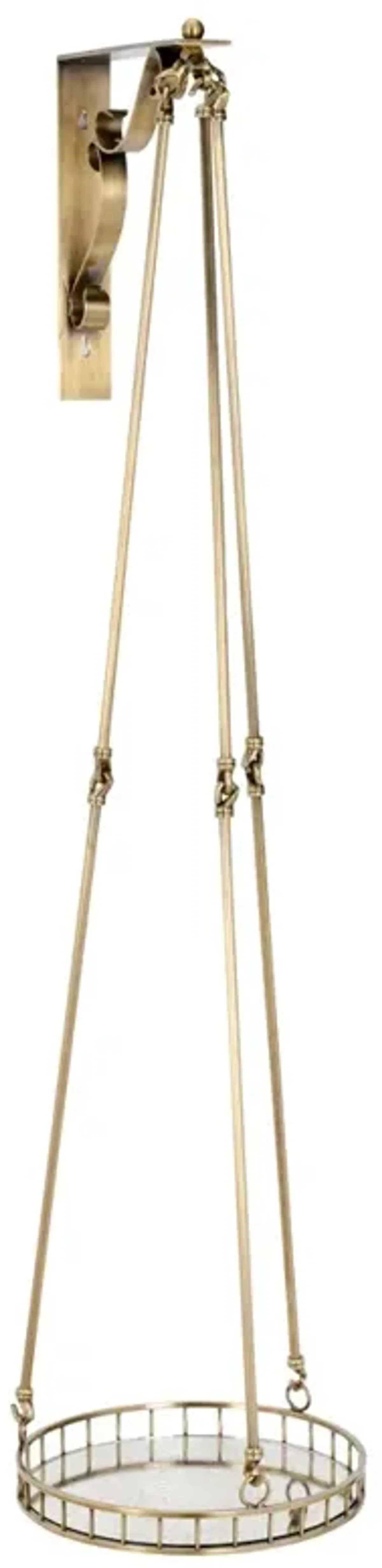 Vega Updated Traditional Gold Iron Hanging Wall Shelf