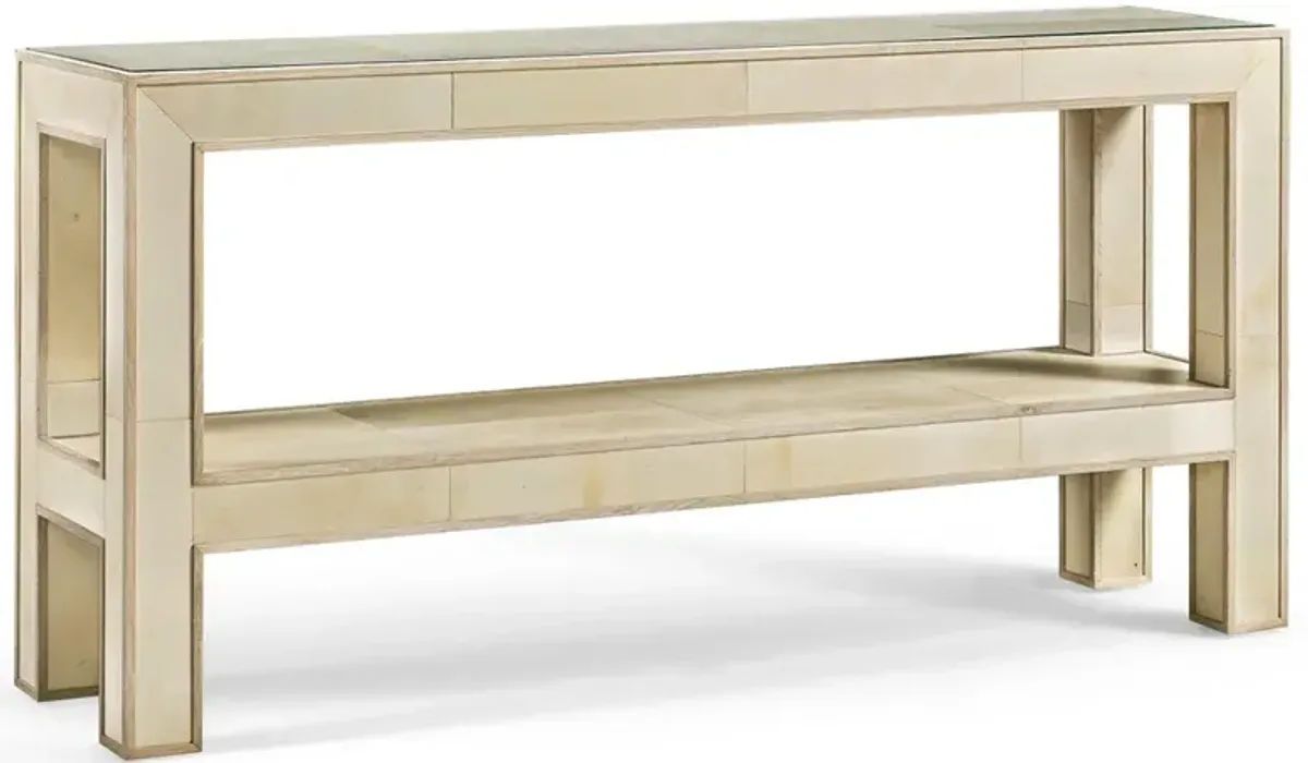 Lenora Modern Classic Cream 2 Tier Console Table