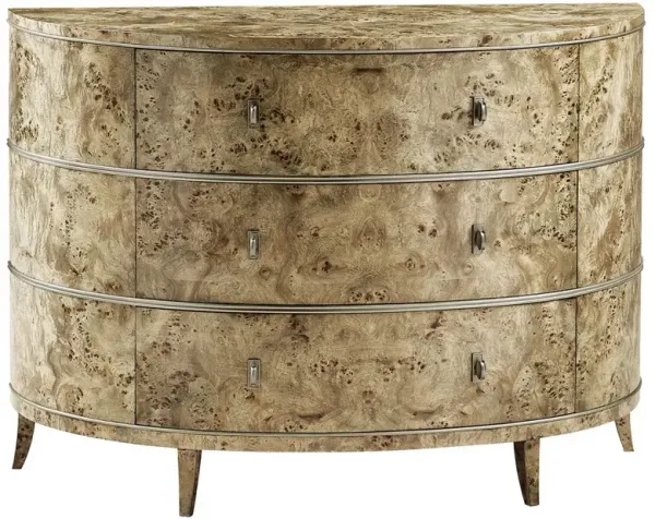 Susannah Modern Classic Burl Wood Demilune Sideboard