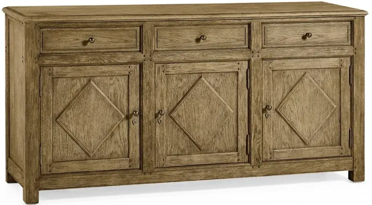 Gabin French Country Brown Oak Wood Credenza