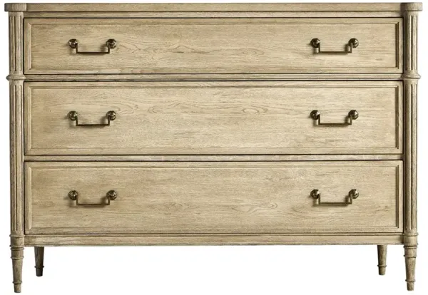 Isidore French Country Bleached Brown Wood Dresser - 52"