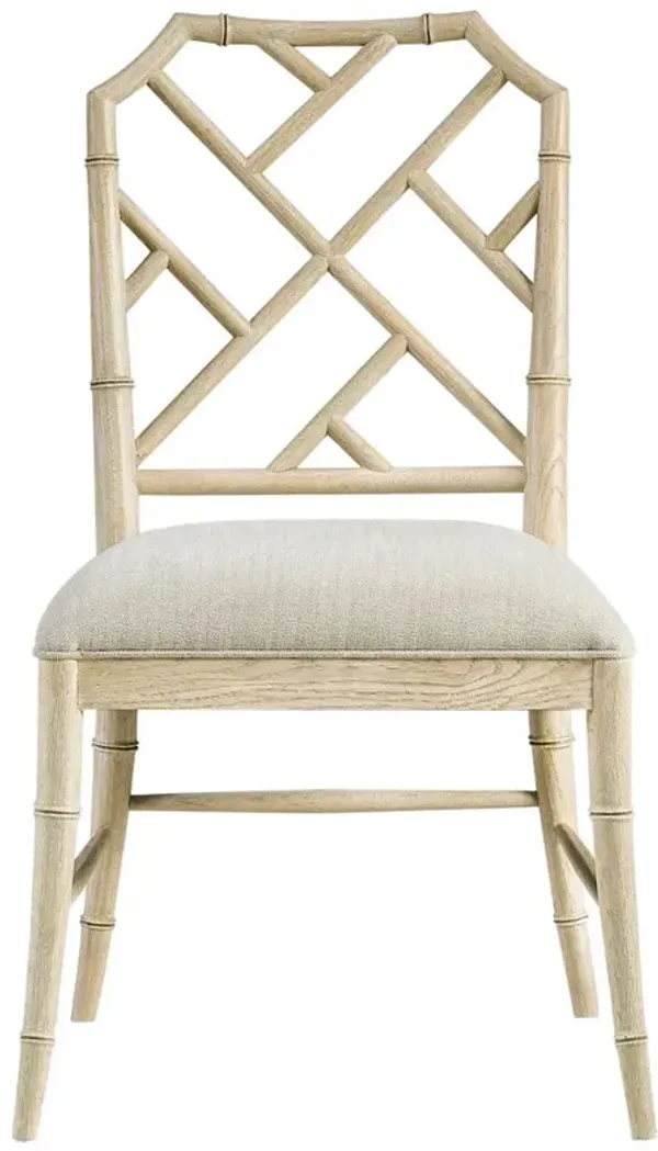 Carson Updated Traditional Oatmeal Performance Beige Oak Dining Chair