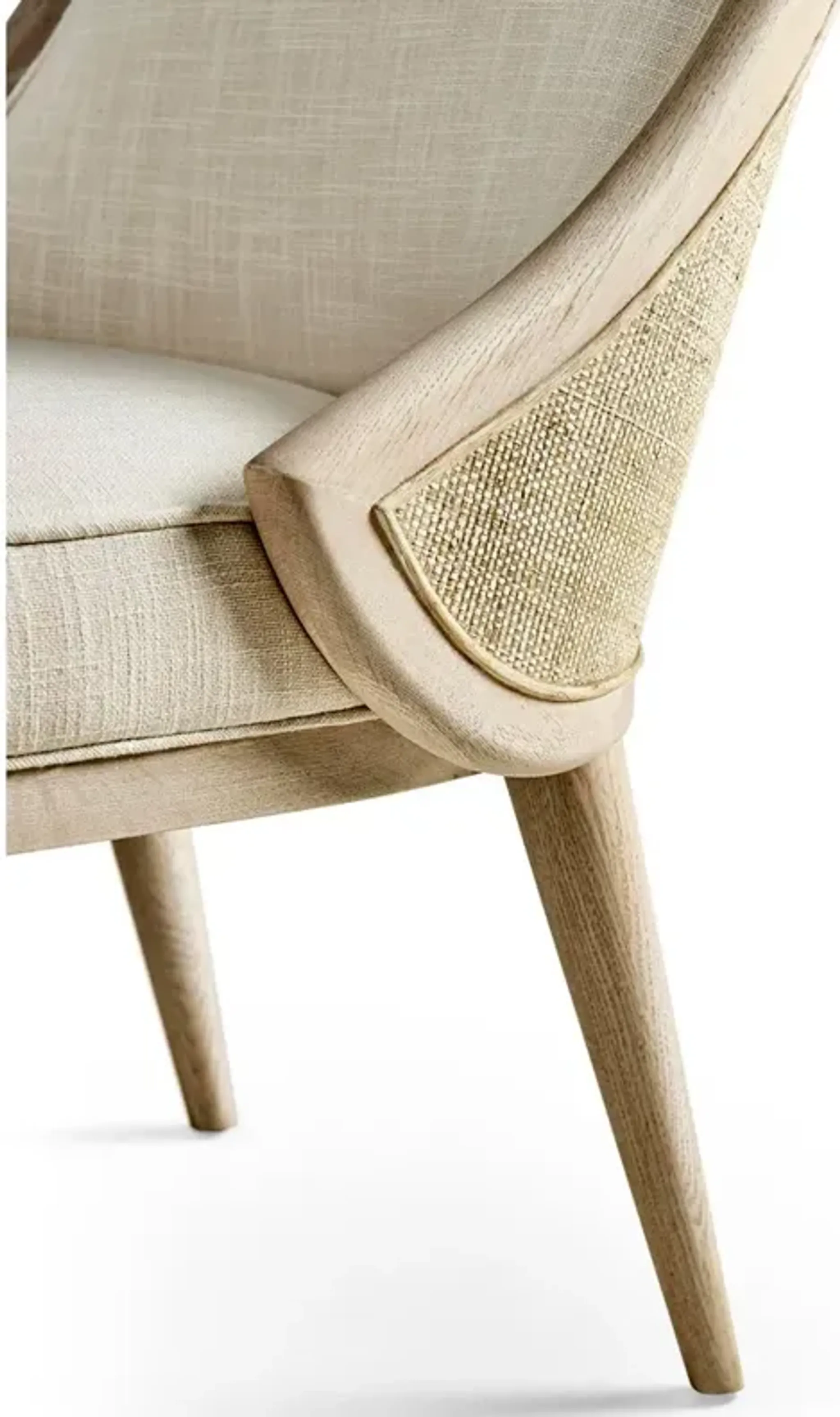 Callan Coastal Beach Cream Performance Oak Wood Dining Chair Kathy Kuo ...
