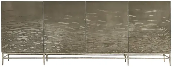 Otto Modern Classic Etched Water Steel Media Cabinet - 95"