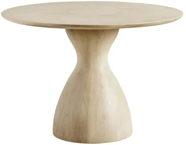 Seana Modern Classic Whitewashed Oak Wood Round Dining Table - 44"