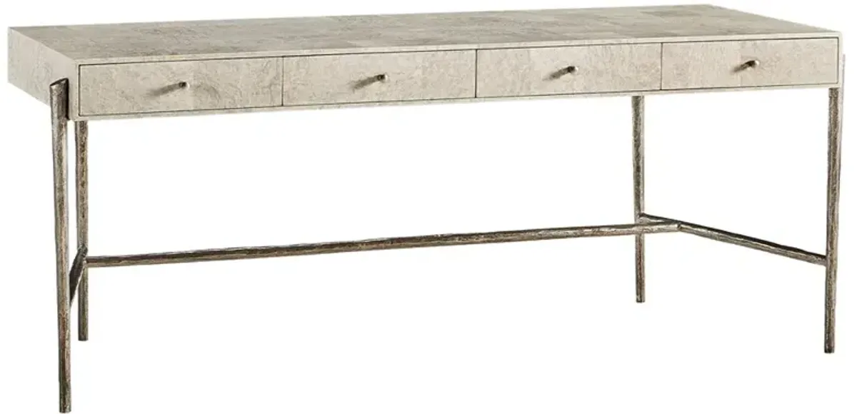 Miren Modern Classic Grey Burl Wood Desk