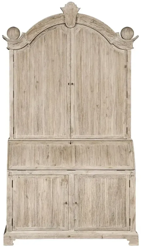 Emmett Updated Traditional Washed Acacia Wood Secretary Desk