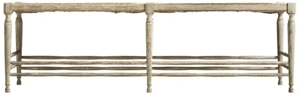 Joseph Updated Traditional Natural Woven Rush Grey Oak Bench