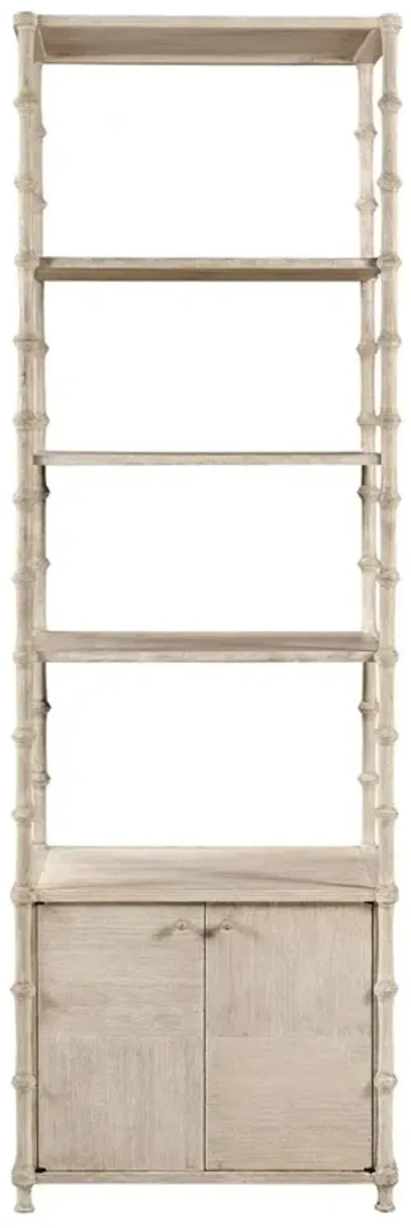 Mateo Modern Classic Beige Acacia Wood Bamboo Etagere