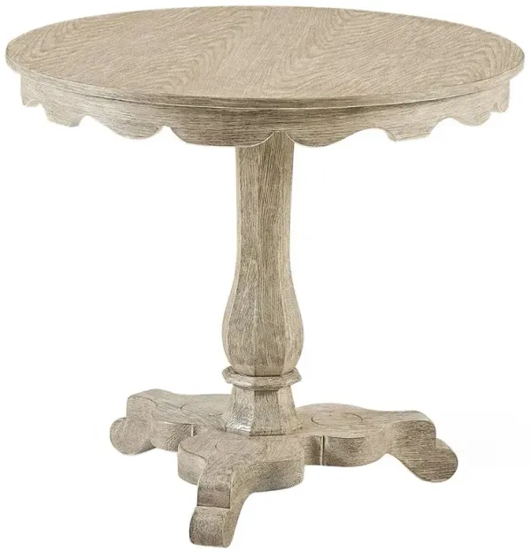 Helena Updated Traditional Grey Oak Round Pedestal Bistro Table - 32"