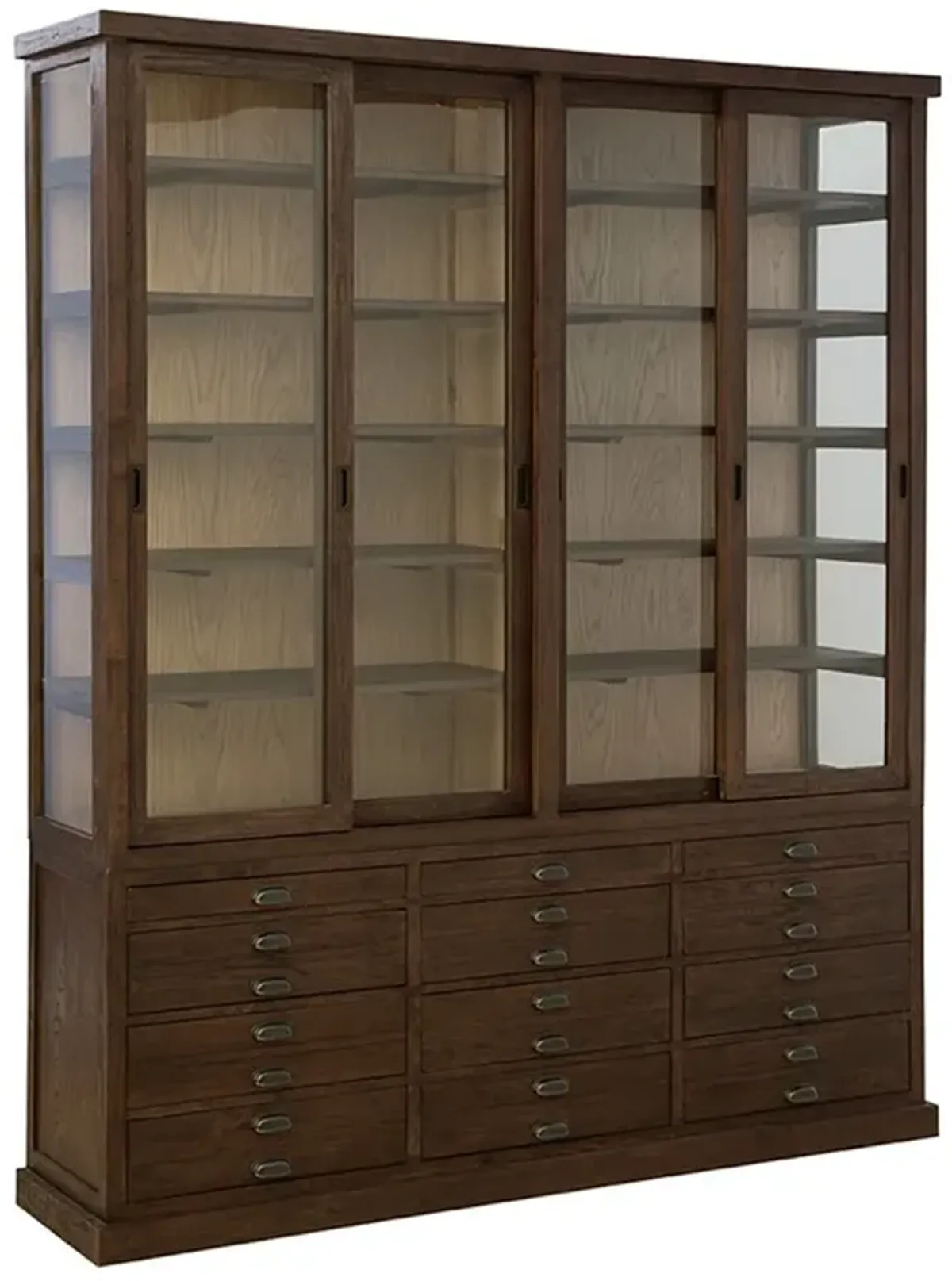 Malen Rustic Lodge Dark Brown Reclaimed Wood China Cabinet