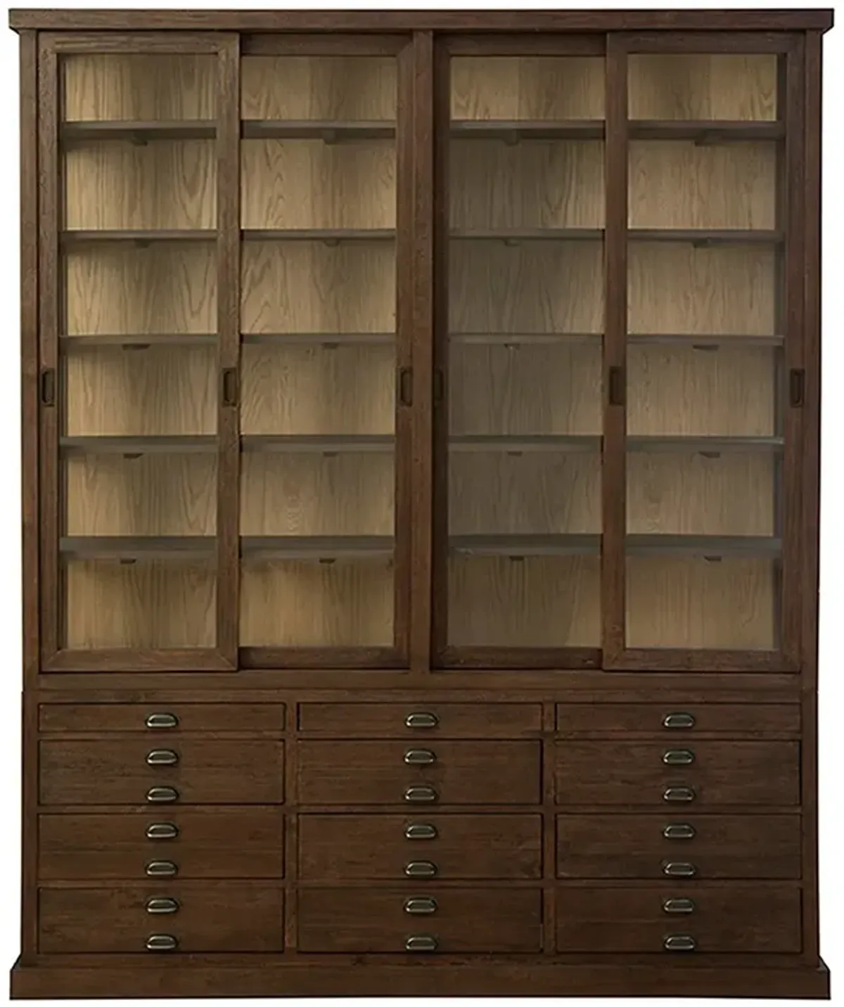 Malen Rustic Lodge Dark Brown Reclaimed Wood China Cabinet