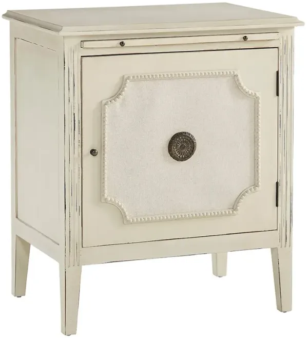 Maire French Country Cream Mahogany Wood Rectangular End Table