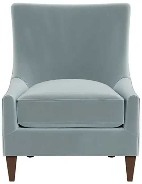 Miriam Saltwater Blue Performance Velvet Slipper Chair