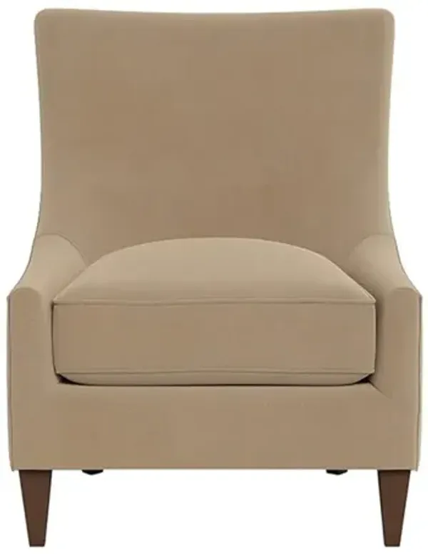 Miriam Sand Dune Performance Velvet Slipper Chair