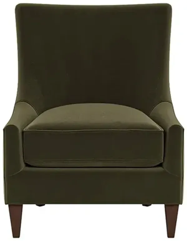 Miriam Boxwood Green Performance Velvet Slipper Chair