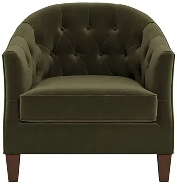 Willa Boxwood Green Performance Velvet Chair