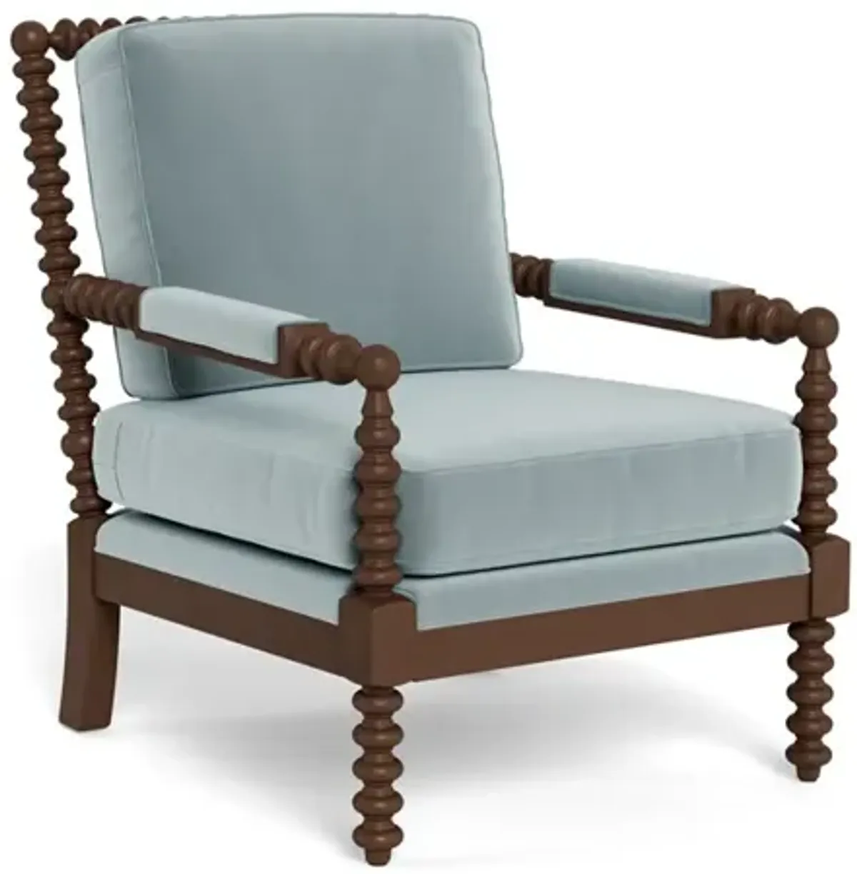 Nottingham Saltwater Blue Performance Velvet Chair