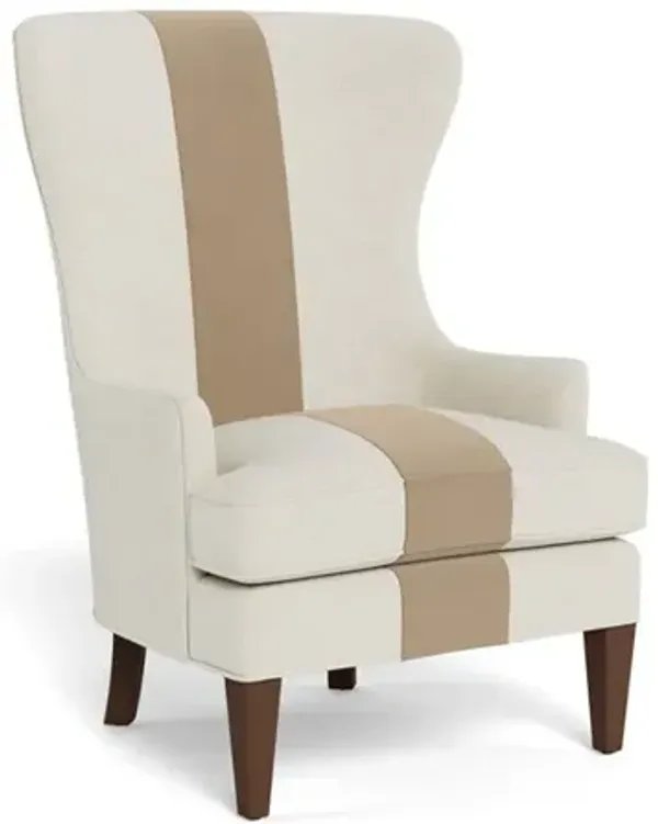 Rylie Sand Dune Performance Velvet Wing Chair