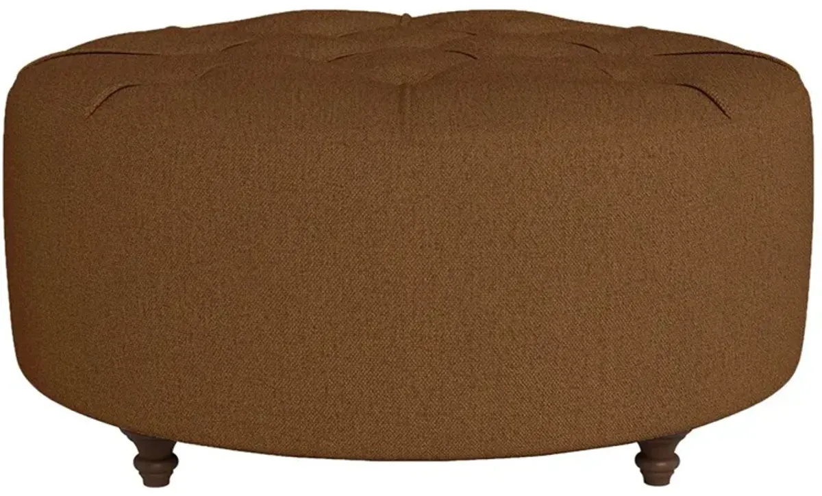 Davina Spice Performance Velvet Round Ottoman - 36"