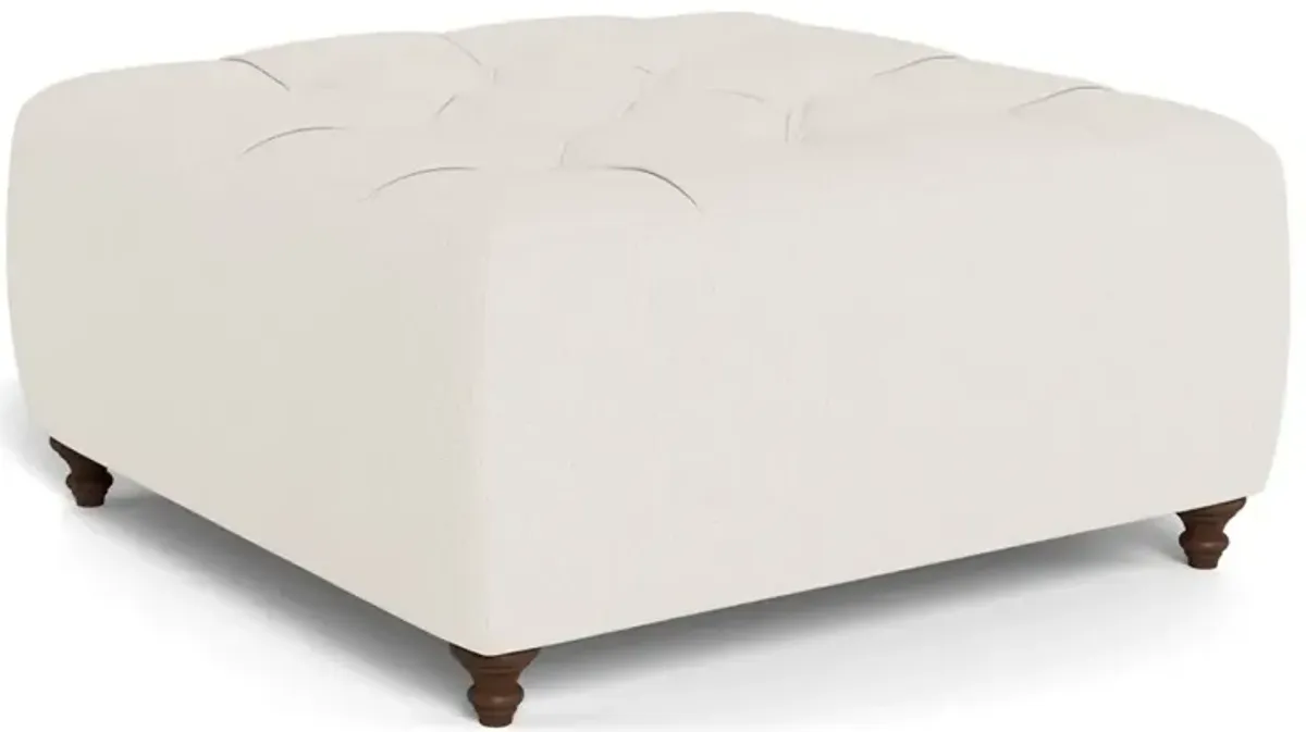 Davina Mascarpone Sustain Performance Basket Weave Square Ottoman - 36"