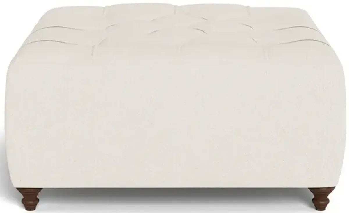 Davina Mascarpone Sustain Performance Basket Weave Square Ottoman - 36"