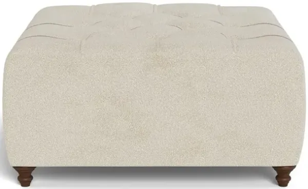 Davina Sugar Cookie Performance Boucle Weave Square Ottoman - 42"