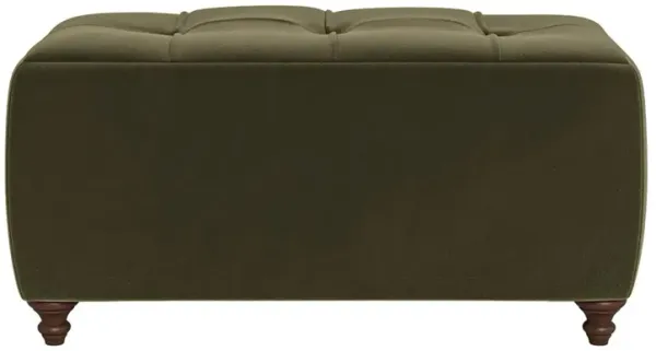 Davina Boxwood Green Performance Velvet Rectangular Ottoman - 38"
