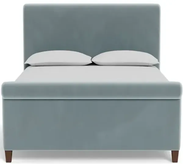 Marleigh Saltwater Blue Performance Velvet Bed - Queen