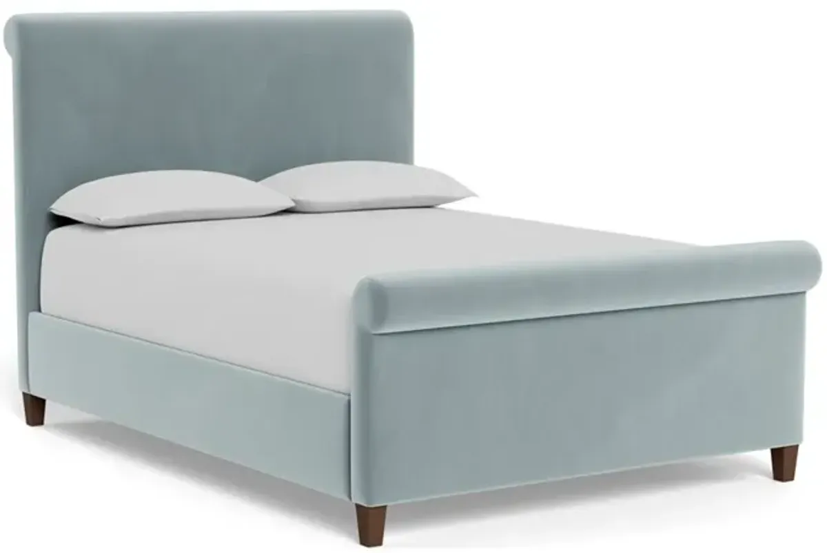 Marleigh Saltwater Blue Performance Velvet Bed - King