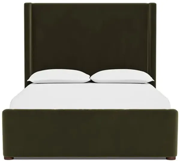 Althea Boxwood Green Performance Velvet Bed - Queen
