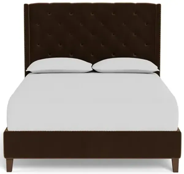 Beckett Molasses Performance Velvet Bed - Queen