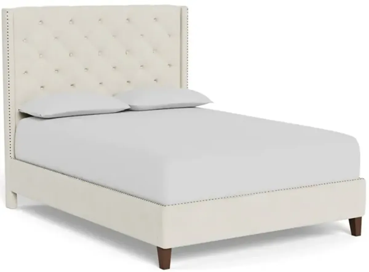 Beckett Heathered Ivory Crypton Performance Flecked Chenille Bed - King