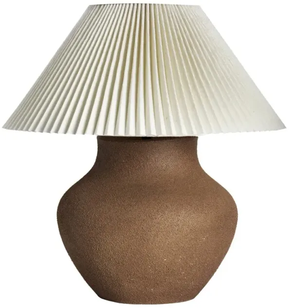 Palma Traditional Textured Dark Brown Ceramic Table Lamp