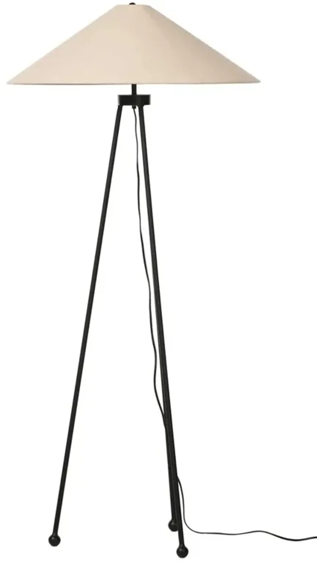 Weylan Modern Matte Black Iron Tripod Floor Lamp