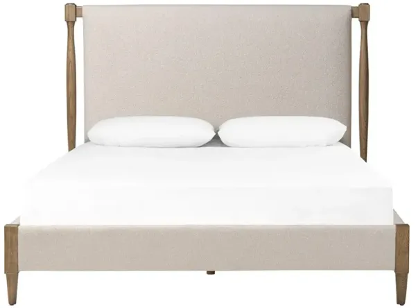 Marty Crete Sand Boucle Amber Oak Bed - Queen