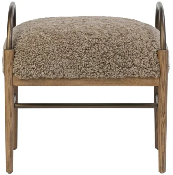 Demi Taupe Shearling Accent Stool