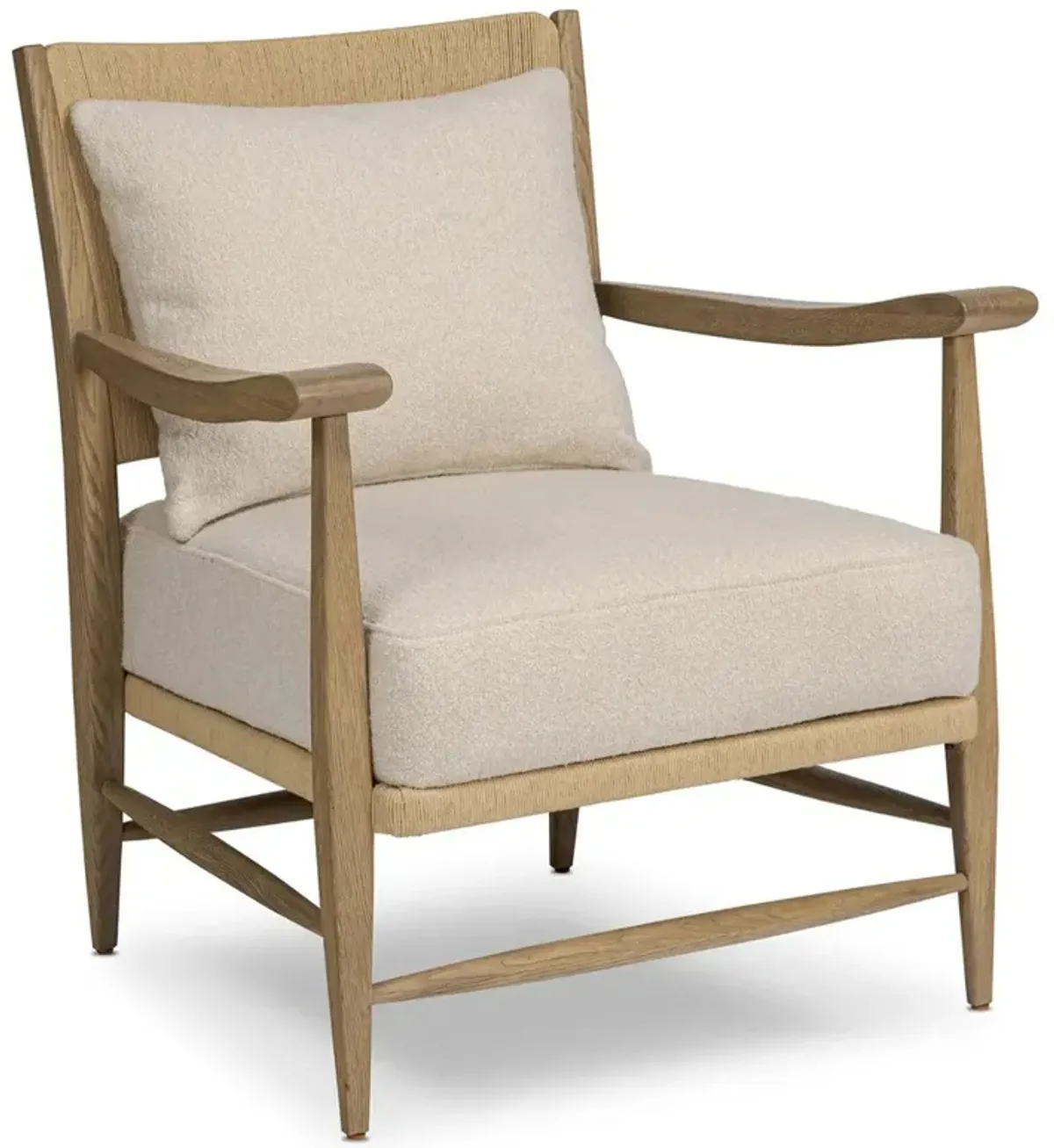 Godfrey Crete Sand Boucle Aged Oak Arm Chair