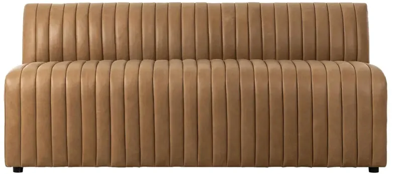 Leo Modern Classic Brown Leather Tufted Dining Banquette - 72"