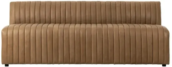 Leo Modern Classic Brown Leather Tufted Dining Banquette - 82"