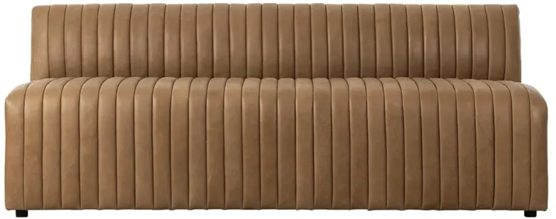 Leo Modern Classic Brown Leather Tufted Dining Banquette - 82"