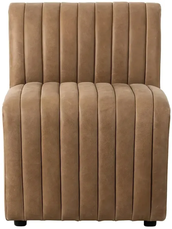 Leo Modern Classic Brown Leather Tufted Dining Banquette - 25"