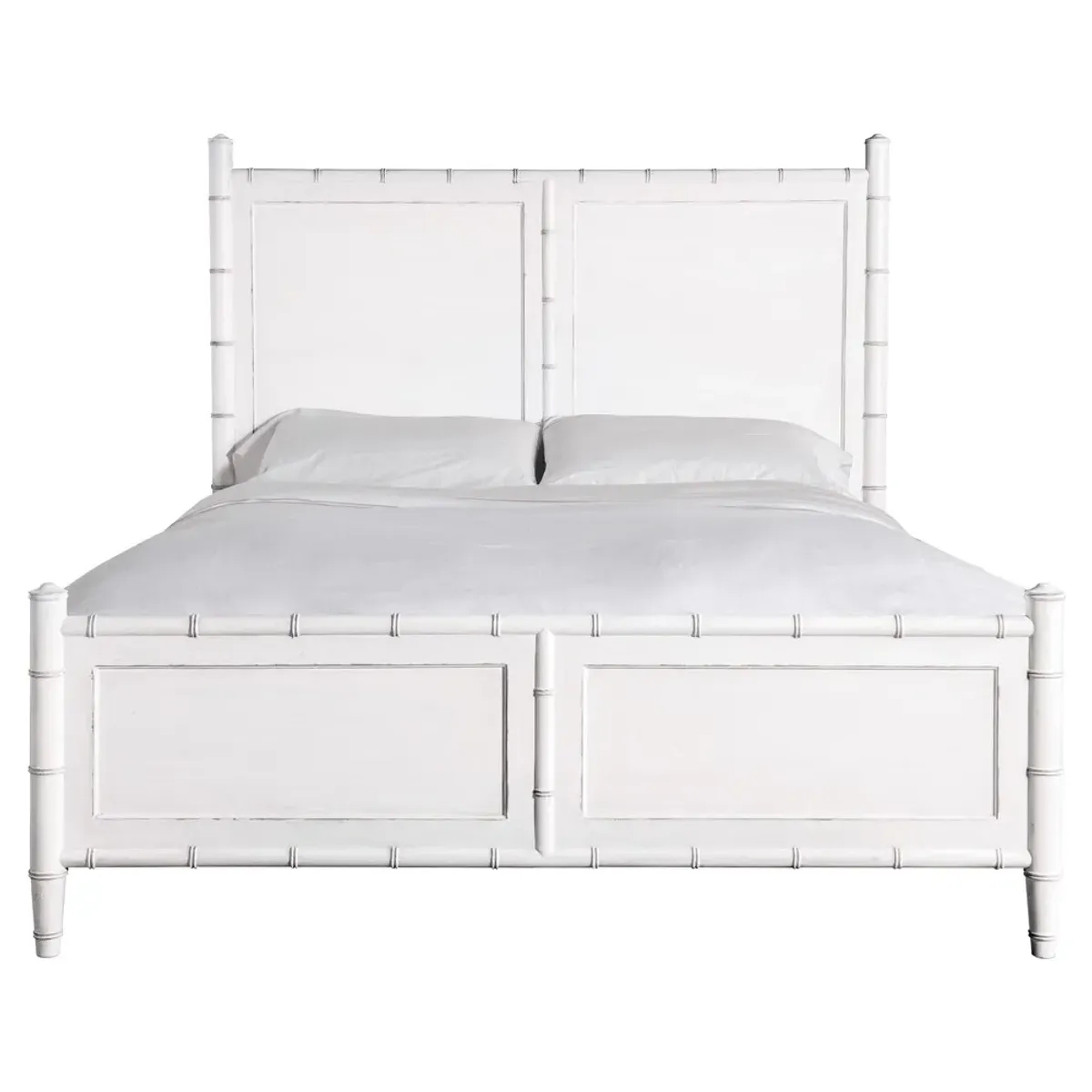 Sharise Coastal Beach White Wood Bed - King