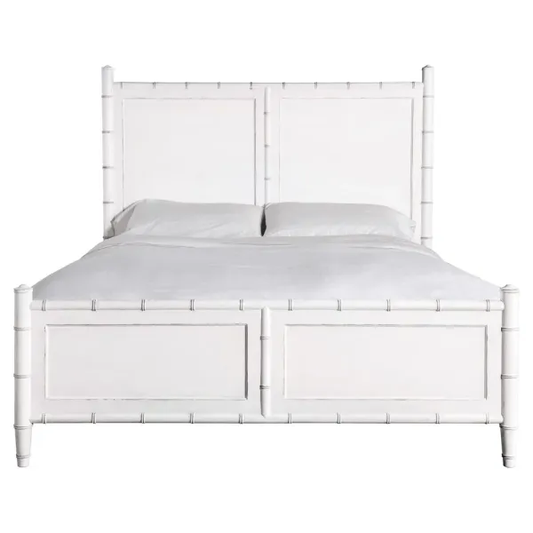 Sharise Coastal Beach White Wood Bed - King